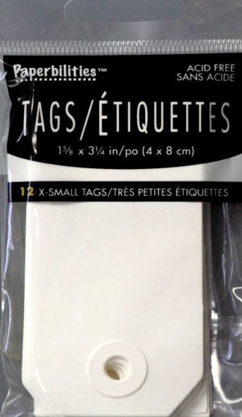 Paperbilities Extra Small White Tag Pack - SCRAPBOOKFARE