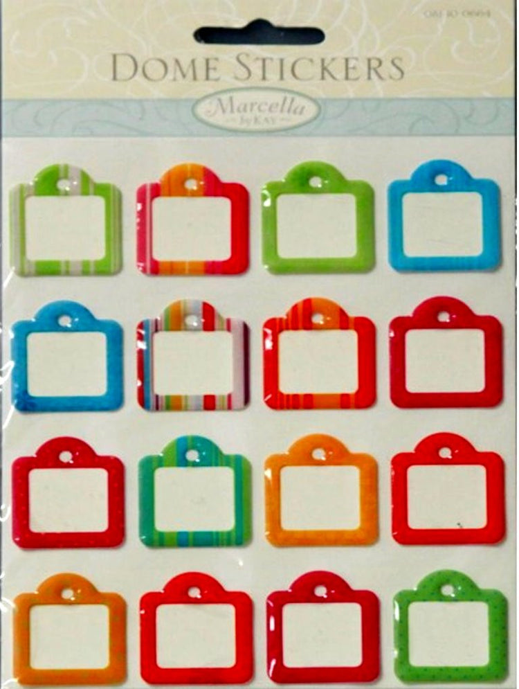 K & Company Marcella K Super Bright Mini Journal Tags Dome Epoxy Stickers - SCRAPBOOKFARE