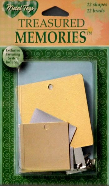 Treasured Memories Silver & Copper Square Tags With Brads