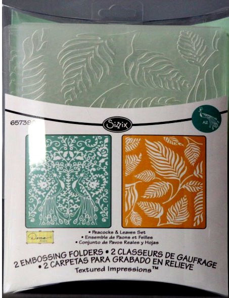 Sizzix Peacocks & Leaves Embossing Folders