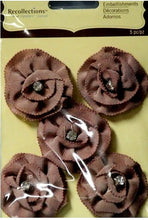 Recollections Signature Special Brown Ribbon Rhinestone Flowers Embellishments - SCRAPBOOKFARE