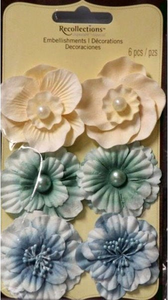 Recollections Signature Special Paper Flowers With Pearls Variety Embellishments - SCRAPBOOKFARE