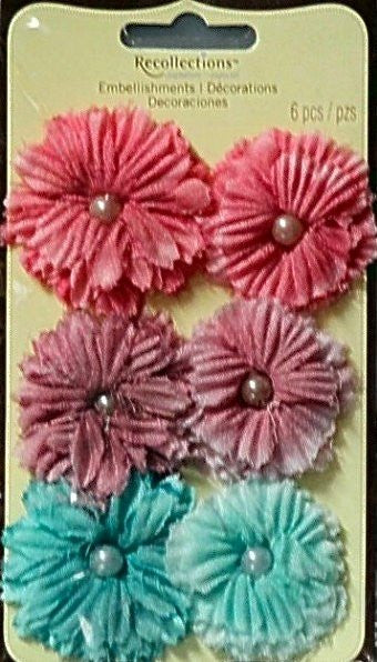 Recollections Signature Special Organza Flowers With Pearls Variety Embellishments - SCRAPBOOKFARE
