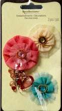 Recollections Signature Special Multi Color Tulle & Gems Flowers Embellishments - SCRAPBOOKFARE