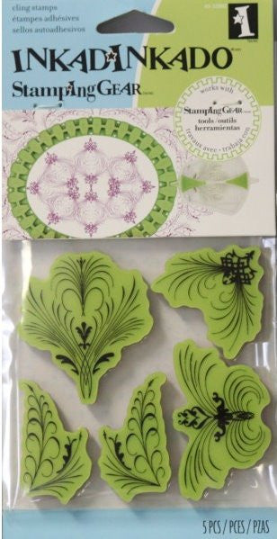 Inkadinkado Elegant Flourishes Cling Stamp Set - SCRAPBOOKFARE