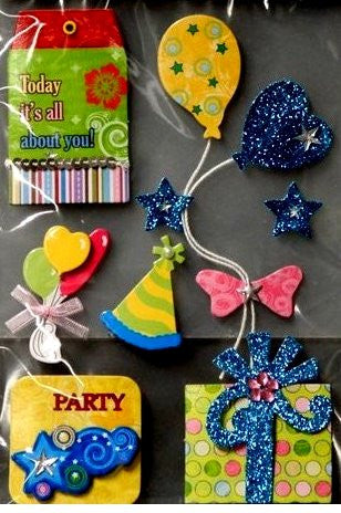 Special Moments Birthday Dimensional Gem Chipboard Embellishments Stickers
