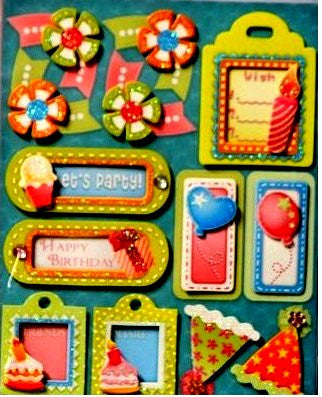 Miss Elizabeth's Happy Birthday Dimensional Stickers Embellishments - SCRAPBOOKFARE