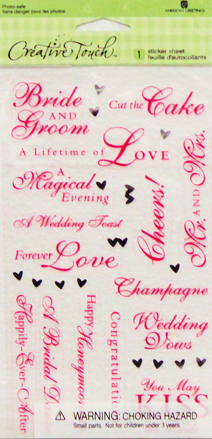 Creative Touch Wedding Clear Stickers