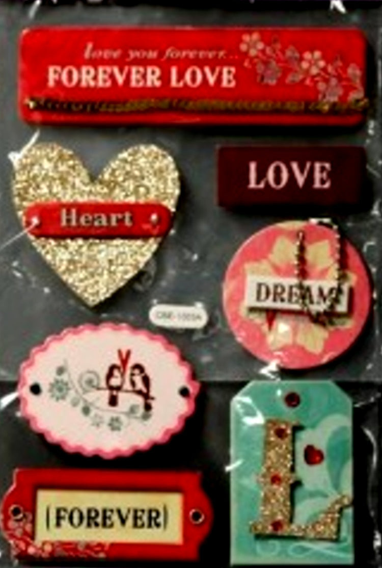 Miss Elizabeth's Premium Wedding And Love Chipboard Dimensional Stickers Embellishments - SCRAPBOOKFARE