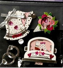 Miss Elizabeth's Wedding And Love Dimensional Shaker Embellishments Stickers - SCRAPBOOKFARE