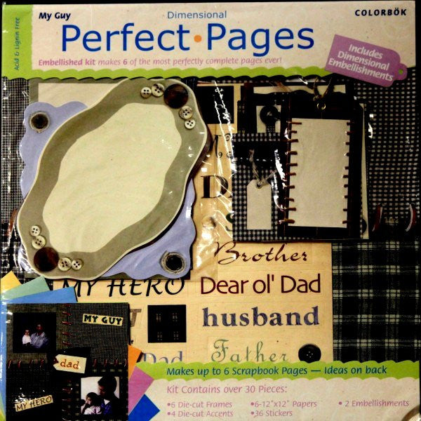 Colorbok Perfect Pages 12 x 12 My Guy Dimensional Scrapbook Pages Kit - SCRAPBOOKFARE