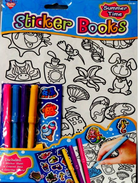 Nicole Summer Time Markers & Sticker Books Kit - SCRAPBOOKFARE