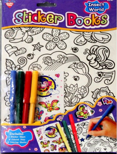 Nicole Insect World Markers & Sticker Books Kit - SCRAPBOOKFARE