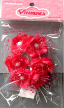 Vivamerica Hot Pink Organza & Satin Flowers Embellishments