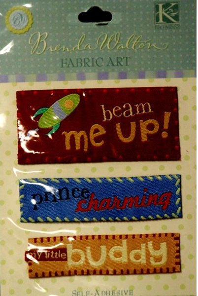 K & Company Brenda Walton Fabric Art Rocket Words Stickers - SCRAPBOOKFARE