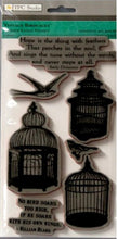 TPC Studio Vintage Bird Cages Rubber Cling Stamps