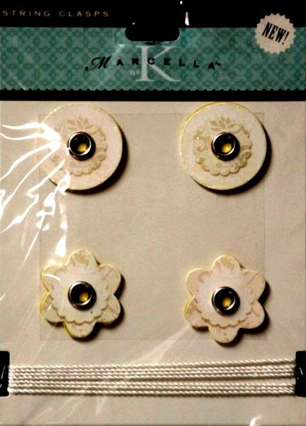K & Company Marcella K Stitched Glitter String Clasps - SCRAPBOOKFARE
