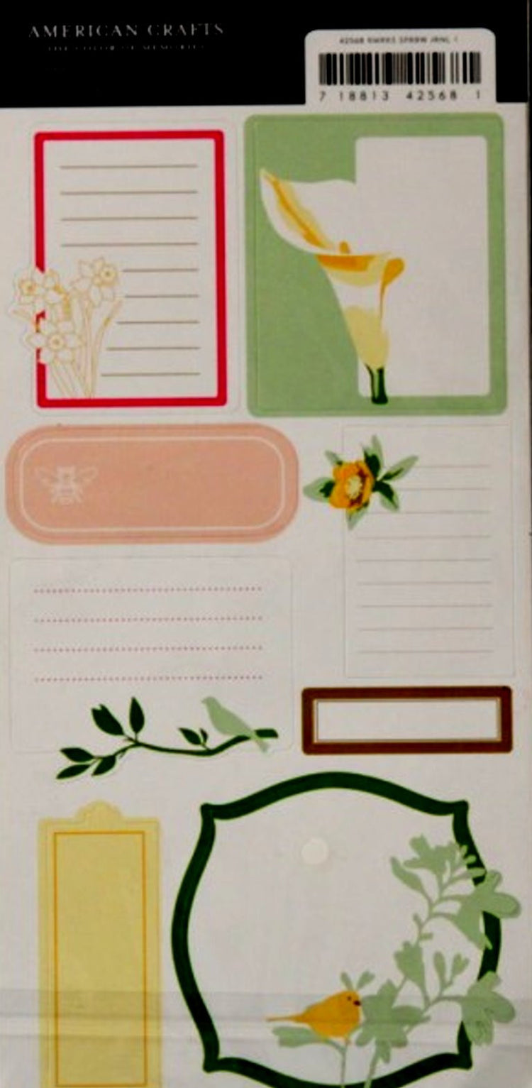 American Crafts Remarks Sparrow Journal Stickers - SCRAPBOOKFARE