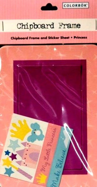 Colorbok Princess Chipboard Frame & Sticker Kit - SCRAPBOOKFARE