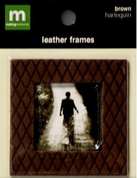 Making Memories Brown Harlequin Leather Frames Embellishments - SCRAPBOOKFARE