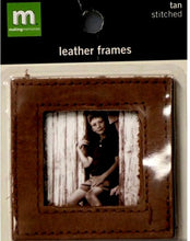 Making Memories Tan Stitched Leather Frames Embellishments - SCRAPBOOKFARE