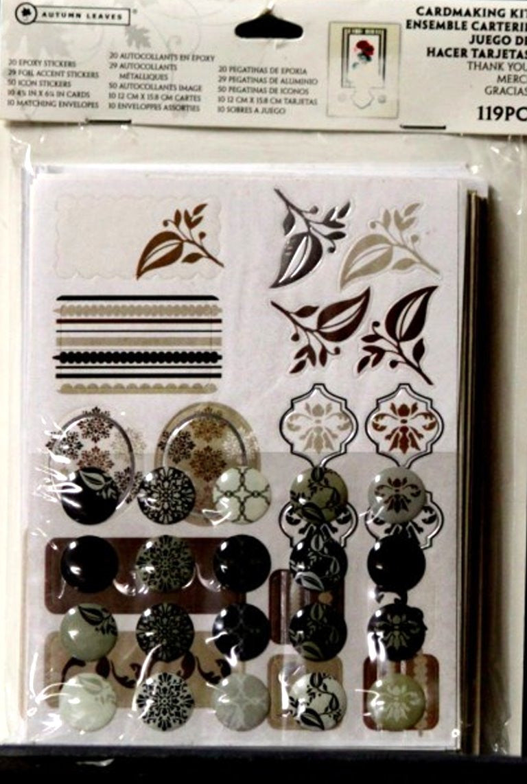 Autumn Leaves Thank You Cardmaking Kit - SCRAPBOOKFARE