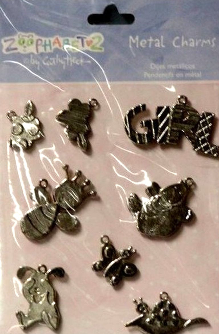 C. R. Gibson Markings Cathy Heck Zoophabet2 Metal Baby Charms - SCRAPBOOKFARE