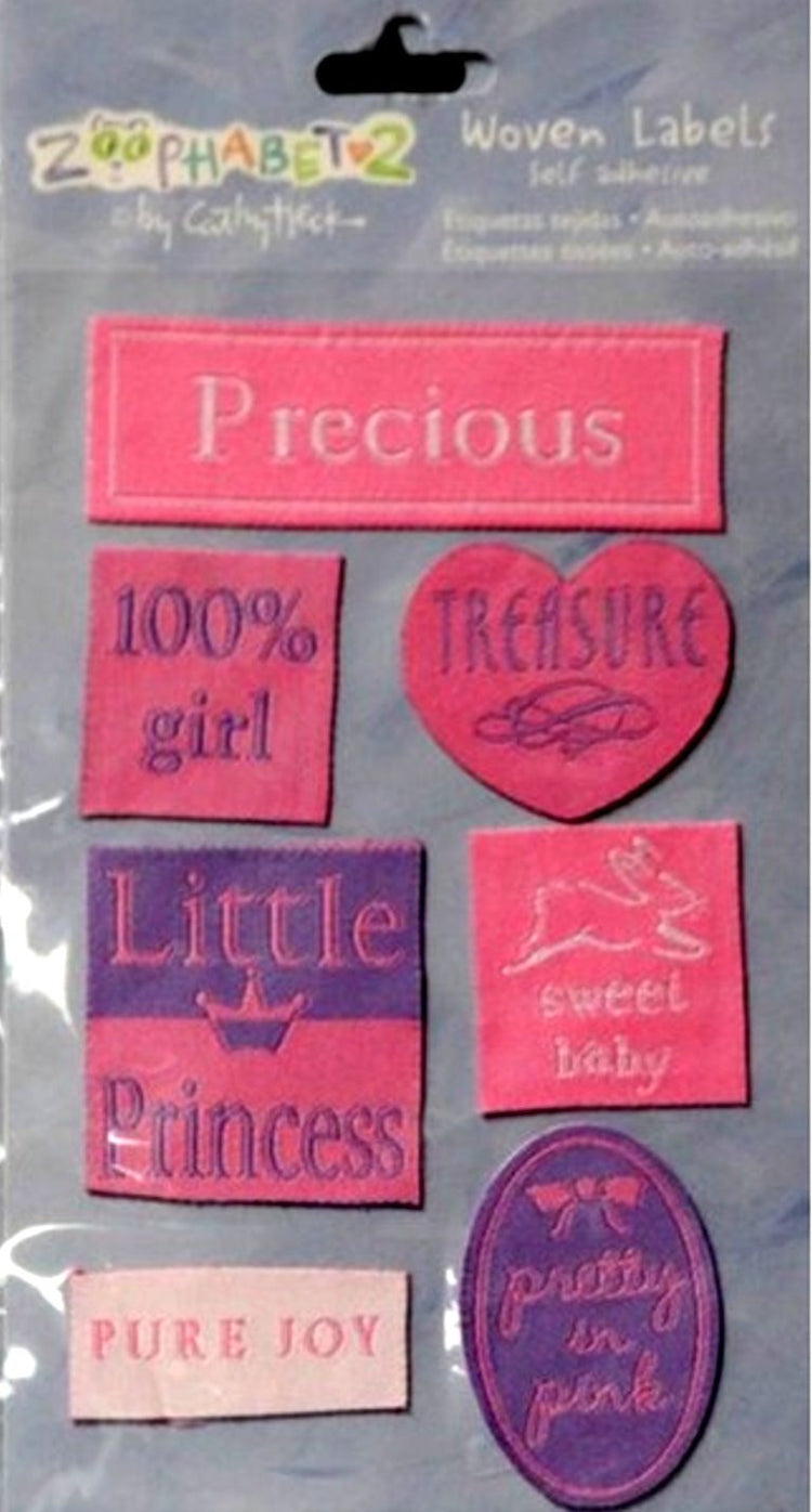 C. R. Gibson Markings Cathy Heck Zoophabet2 Self-Adhesive Baby Woven Labels - SCRAPBOOKFARE