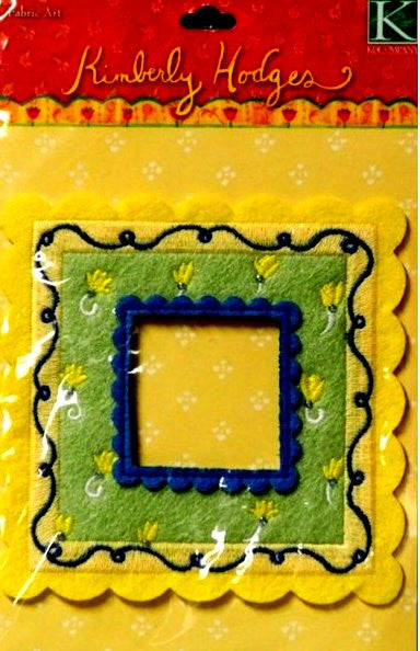 K & Company Kimberly Hodges Yellow Flowers Fabric Art Frame Embellishment - SCRAPBOOKFARE