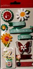 Pebbles Home is Where I'm With You Dimensional Stickers - SCRAPBOOKFARE