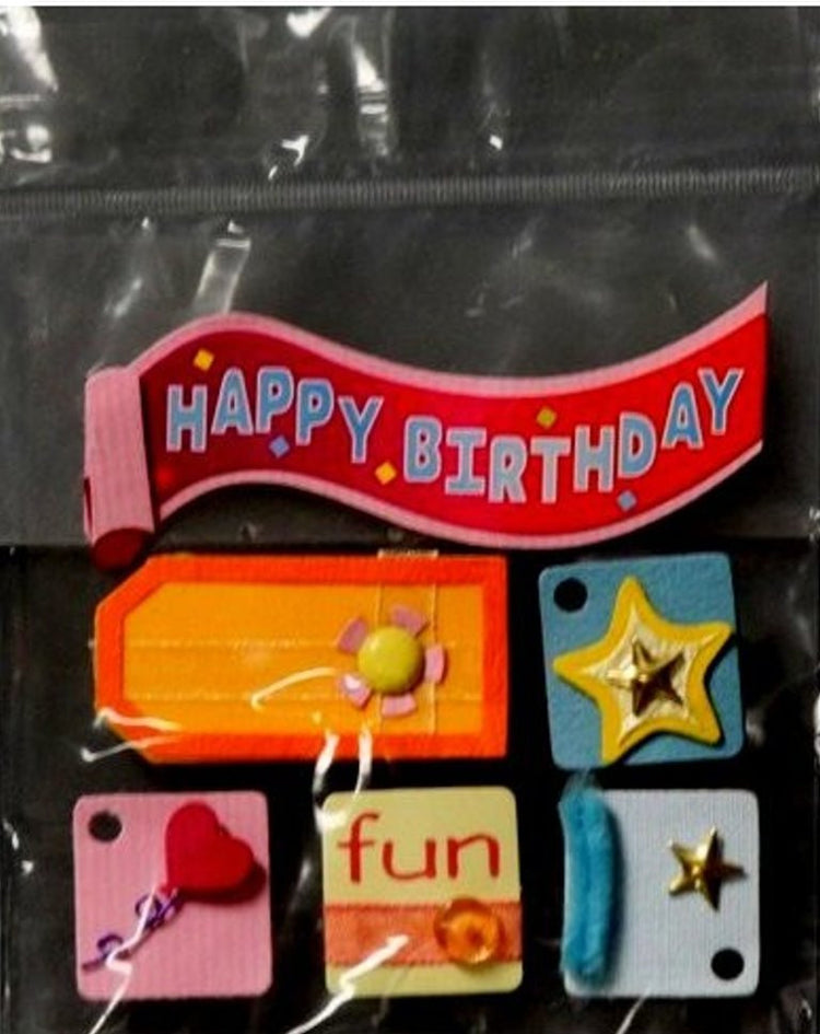 Colorbok Happy Birthday 3D Dimensional Stickers - SCRAPBOOKFARE