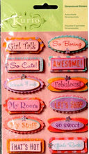 K & Company Kurio Girl Word Dimensional Glitter Stickers - SCRAPBOOKFARE
