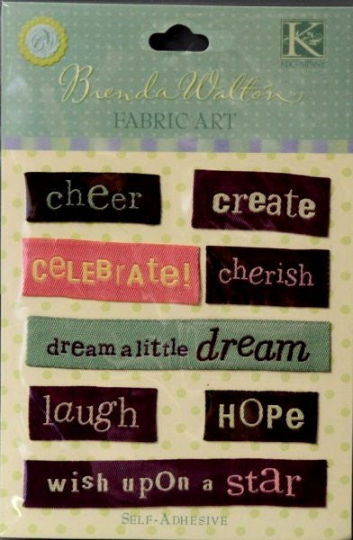 K & Company Brenda Walton BW Words Fabric Art Stickers - SCRAPBOOKFARE