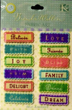 K & Company Brenda Walton BW Mini Word Mix Fabric Art Stickers - SCRAPBOOKFARE