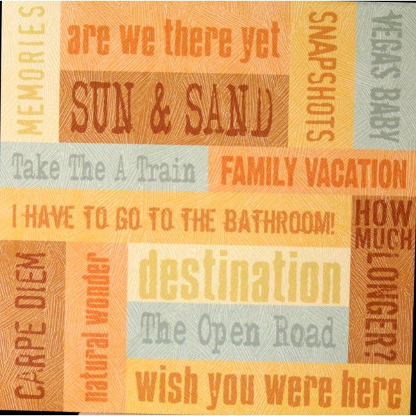 K & Company Tim Coffey 12 x 12 TC Vacation Words Printed Flat Scrapbook Paper - SCRAPBOOKFARE