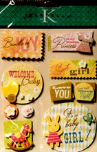 K & Company Marcella K Butterbean Baby Girl Dimensional Stickers - SCRAPBOOKFARE