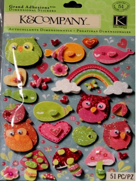 K & Company Berry Sweet Icon Grand Adhesions Dimensional Stickers - SCRAPBOOKFARE