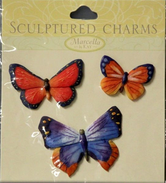 K & Company Marcella K Butterfly Sculptured Charms Stickers - SCRAPBOOKFARE