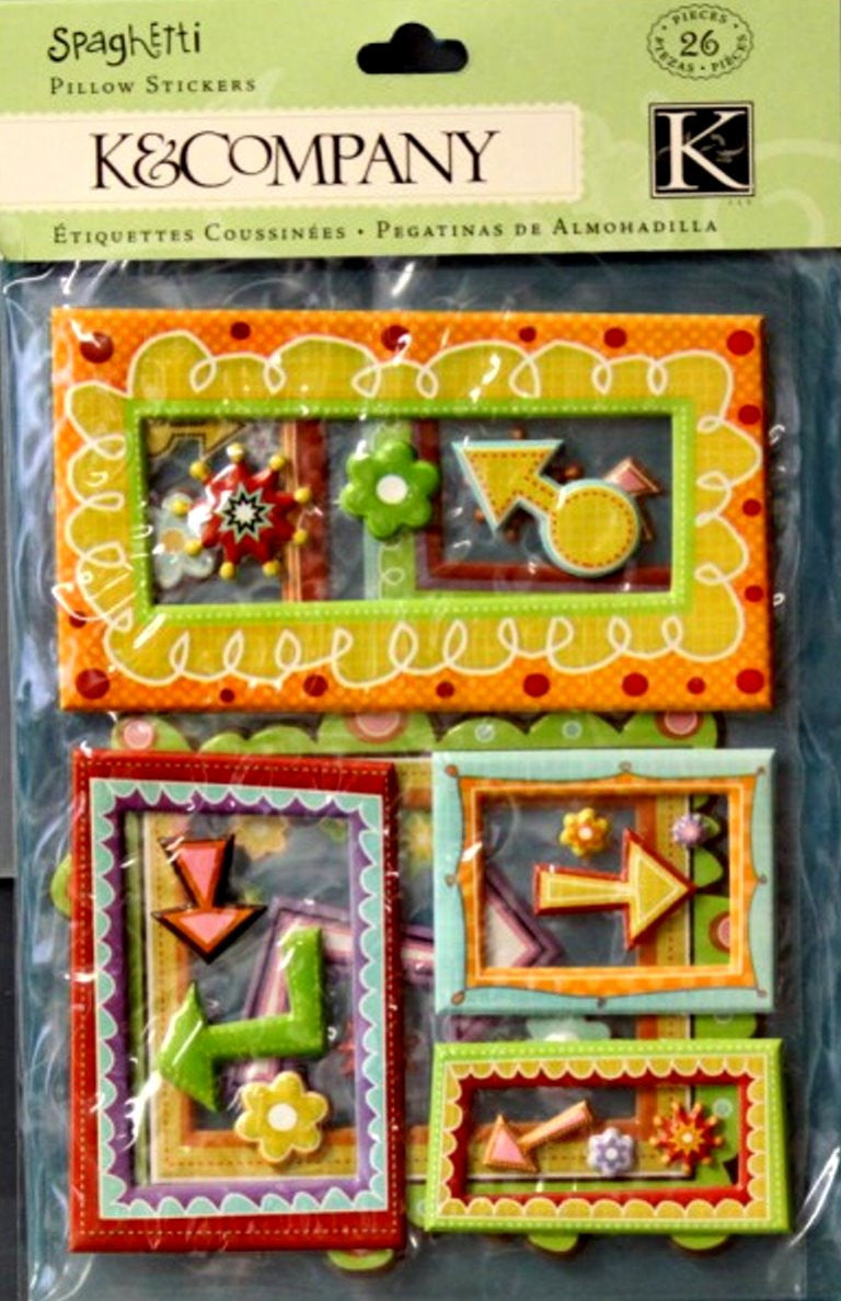 K & Company Spaghetti Pillow Sticker Frames Dimensional Stickers - SCRAPBOOKFARE