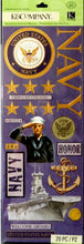 K & Company Navy Embossed Metallic Stickers - SCRAPBOOKFARE
