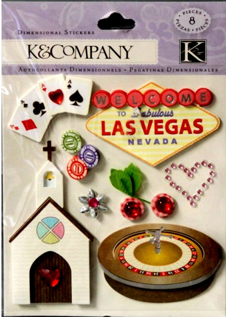 K & Company Welcome To Vegas Dimensional Stickers - SCRAPBOOKFARE