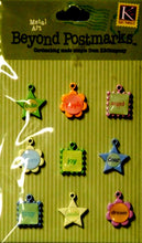 K & Company Beyond Postmarks Sweetie Charms Metal Art Embellishments - SCRAPBOOKFARE