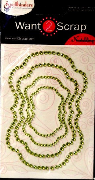 Spellbinders Want 2 Scrap Nestabling Lime Green Rhinestone Adhesive Frames Embellishments