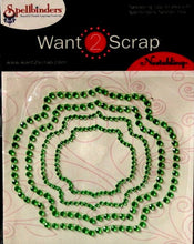 Spellbinders Want 2 Scrap Nestabling Light Green Rhinestone Adhesive Frames Embellishments
