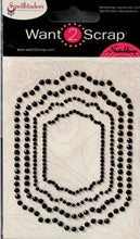 Spellbinders Want 2 Scrap Nestabling Black Gems Adhesive Frames Embellishments
