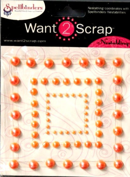 Spellbinders Want 2 Scrap Nestabling Coral Pearls Adhesive Frames Embellishments