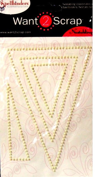 Spellbinders Want 2 Scrap Nestabling Ivory Pearls Adhesive Triangle Embellishments