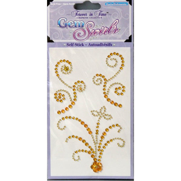 Forever In Time Gold Gem Self-Adhesive Swirls Embellishments - SCRAPBOOKFARE