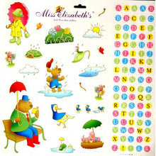 Miss Elizabeth's 12 x 12 April Showers Icons & Alphabets Clear Stickers Sheet - SCRAPBOOKFARE