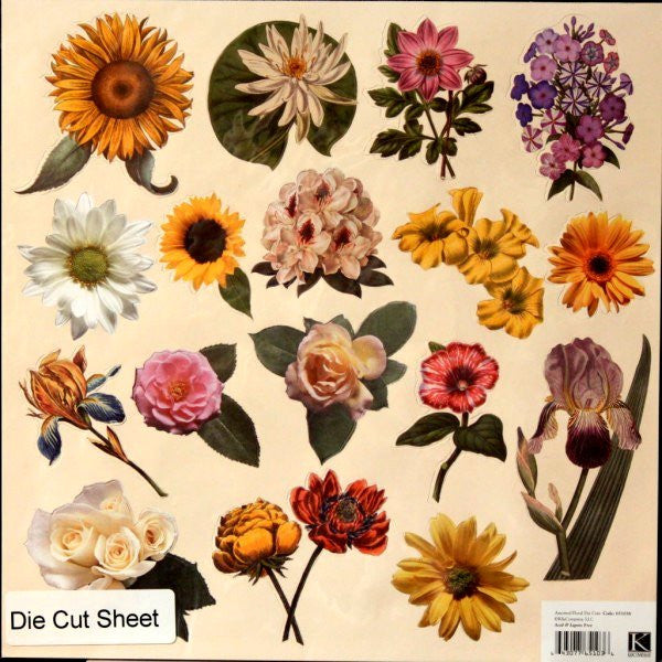 K & Company 12 x 12 Assorted Floral Die-Cut Sheet - SCRAPBOOKFARE